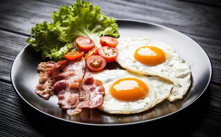 Two eggs with two eggs with bacon