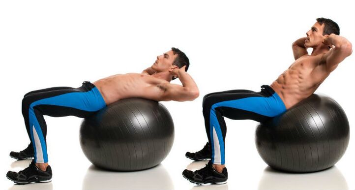 Turning on the ball is perfect for the upper abdominal press